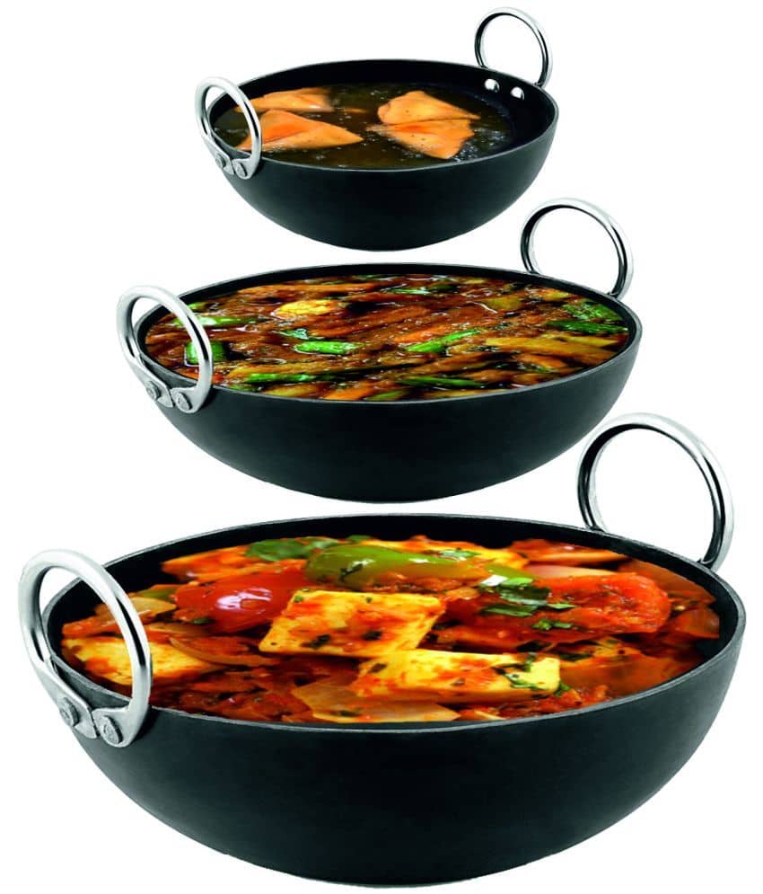 Veer - Iron Deep Kadhai 2 mm ( 4 ) L - Cookware | Buy online on ZillyBuy