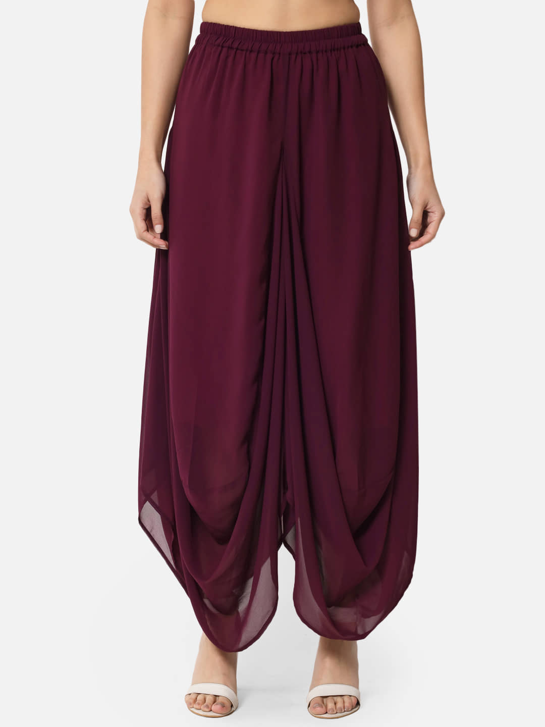 ALL WAYS YOU - Purple Georgette Flared Women's Ruffled Palazzos ( Pack of 1 )
