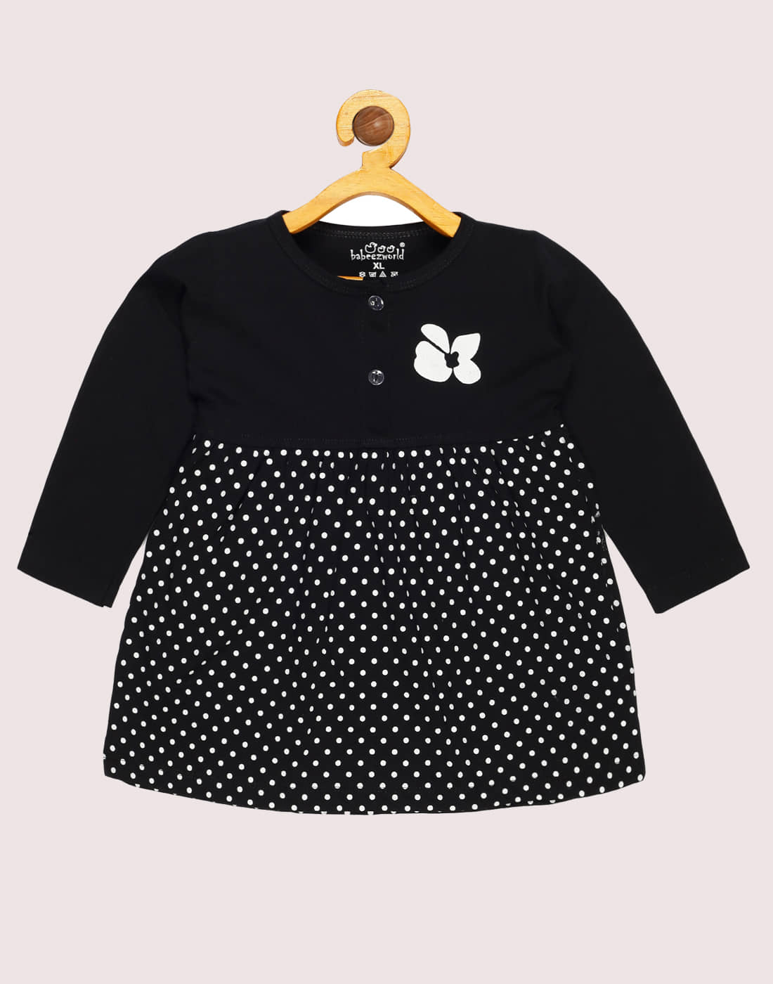 Babeezworld Pack of 1 Baby Girls Cotton Frock ( Black )