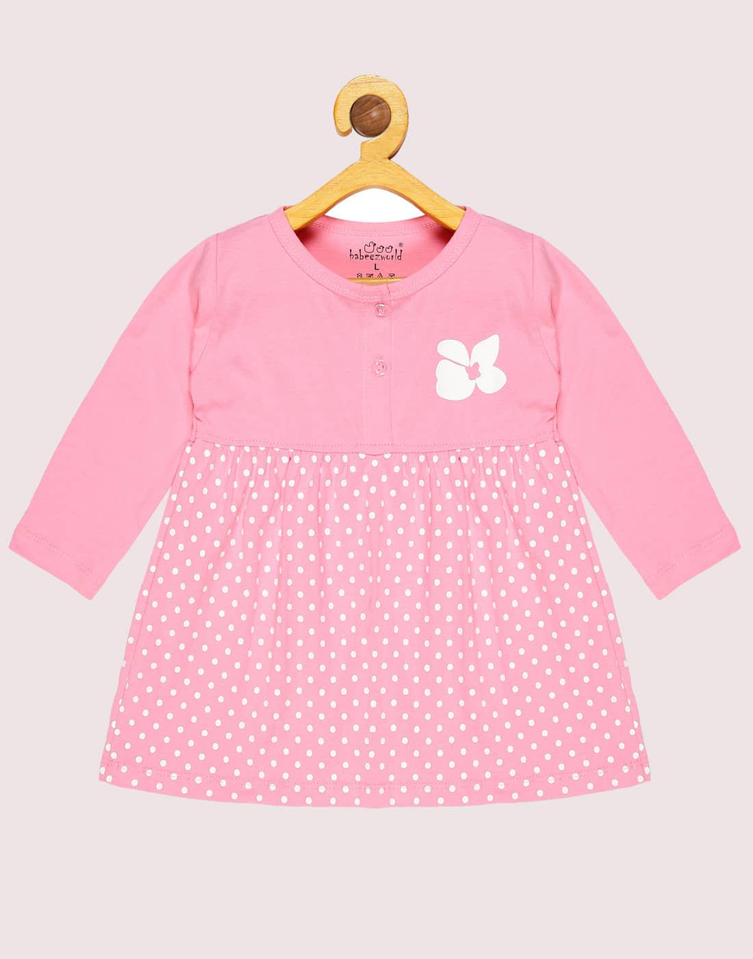 Babeezworld Pack of 1 Baby Girls Cotton Dress ( Pink )