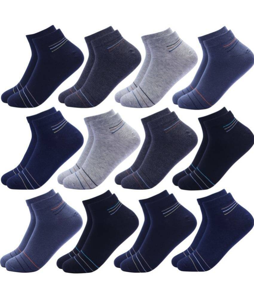 Broen - Cotton Men's Striped Multicolor Low Cut Socks ( Pack of 12 ) Broen - Cotton Men's Striped Multicolor Low Cut Socks ( Pack of 12 )