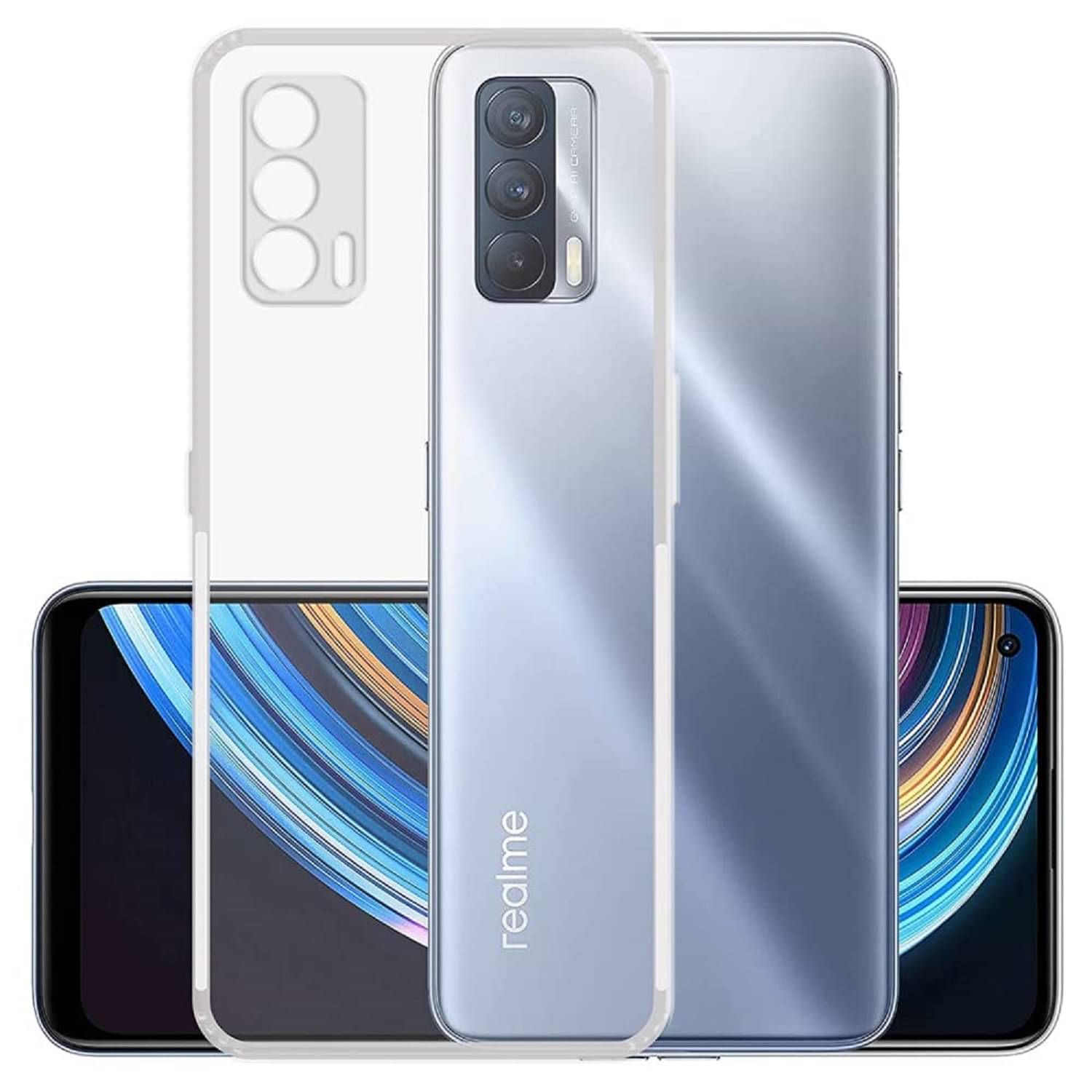     			Case Vault Covers - Transparent Silicon Silicon Soft cases Compatible For Realme X7 ( Pack of 1 )