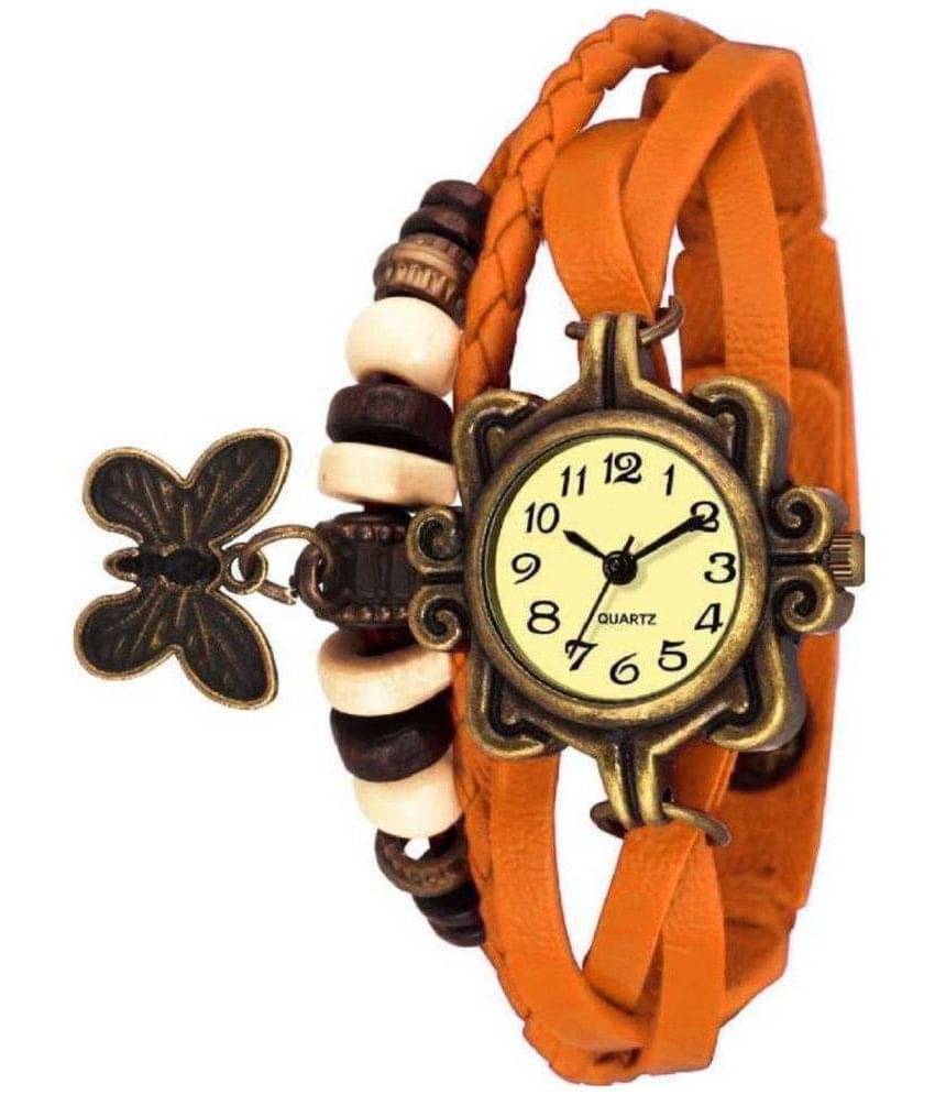     			Cosmic - Orange Leather Analog Womens Watch
