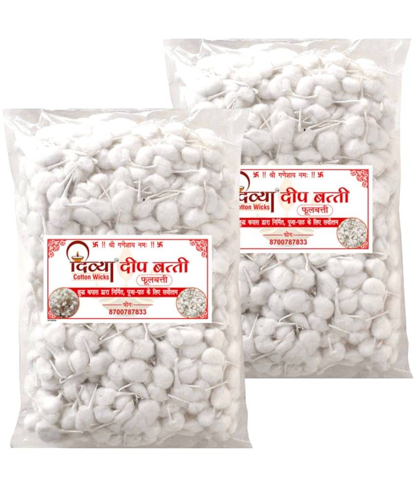 Divya Cotton Wicks - Round Cotton Wicks 800 Pieces ( Pack of 2 ) Divya Cotton Wicks - Round Cotton Wicks 800 Pieces ( Pack of 2 )