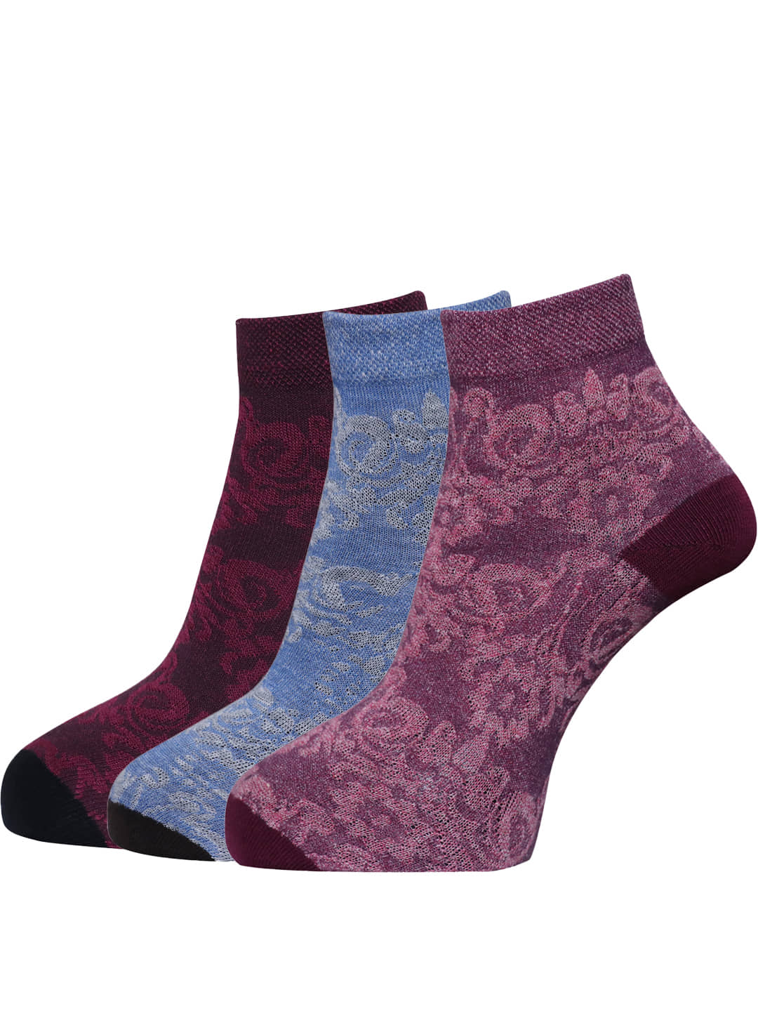 Dollar - Multicolor Cotton Women's Ankle Length Socks ( Pack of 3 ) - Socks | Buy online on ZillyBuy