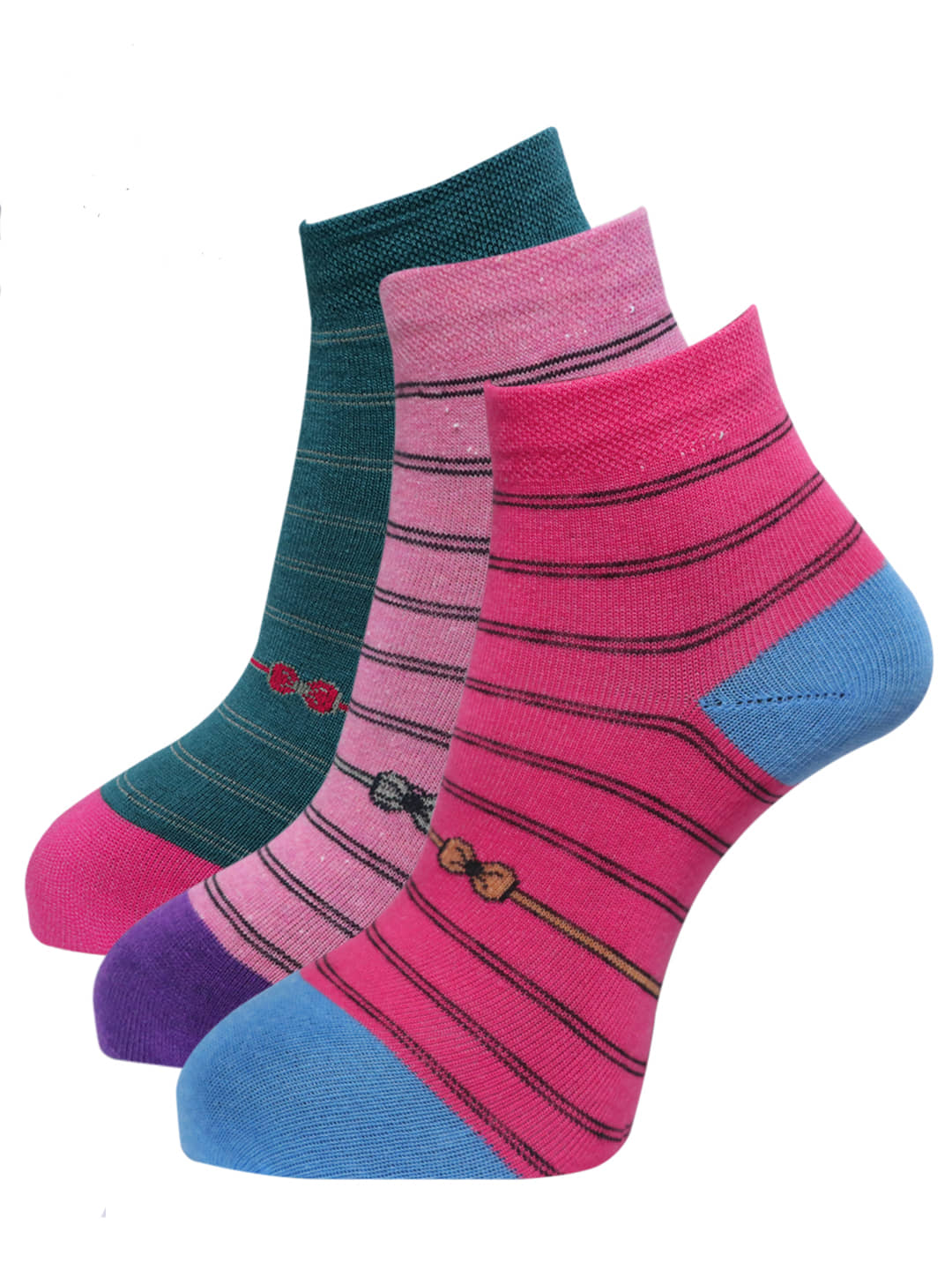 Dollar - Multicolor Cotton Women's Ankle Length Socks ( Pack of 3 ) - Socks | Buy online on ZillyBuy