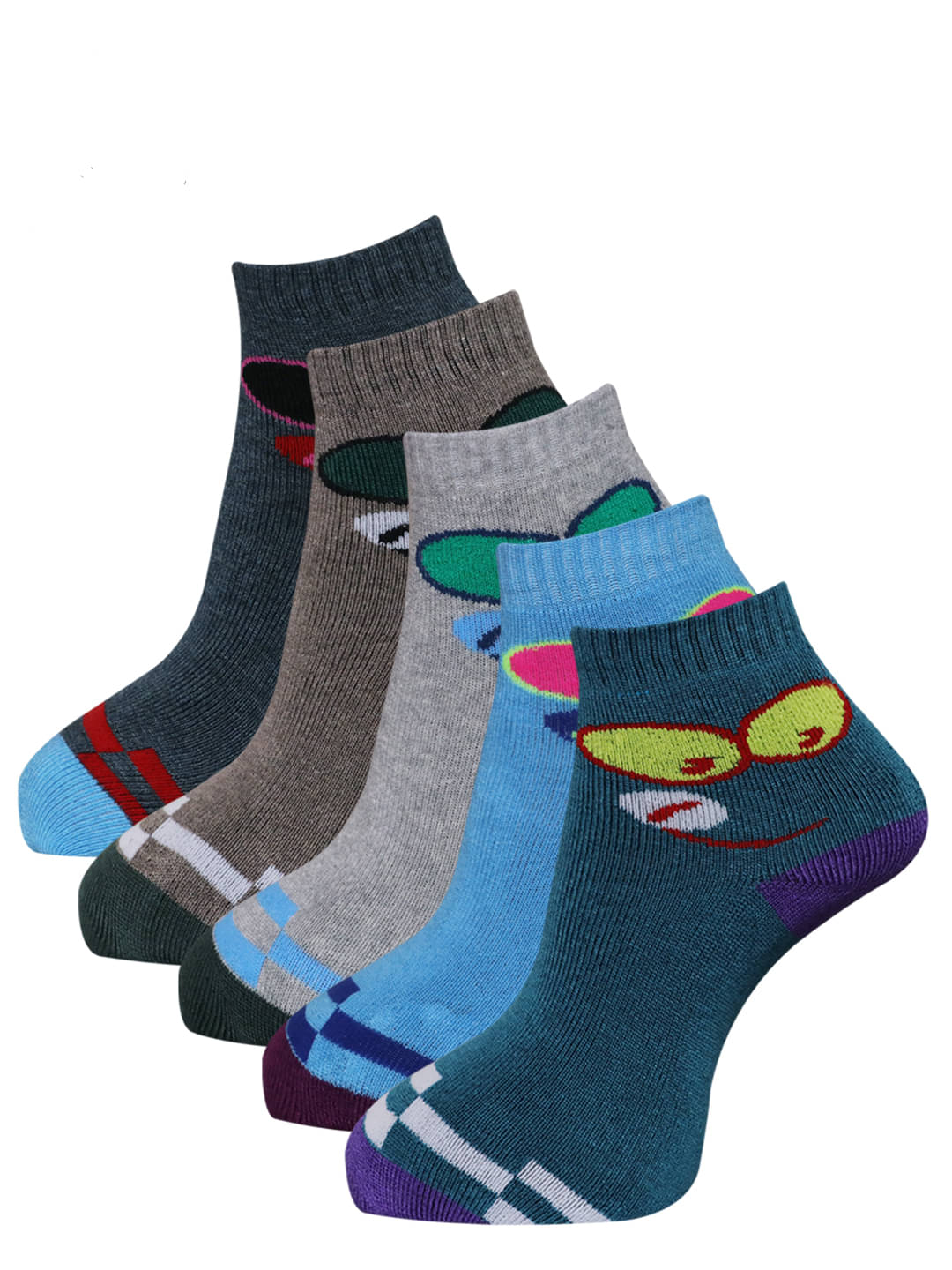 Dollar - Multicolor Cotton Women's Ankle Length Socks ( Pack of 5 ) Dollar - Multicolor Cotton Women's Ankle Length Socks ( Pack of 5 )