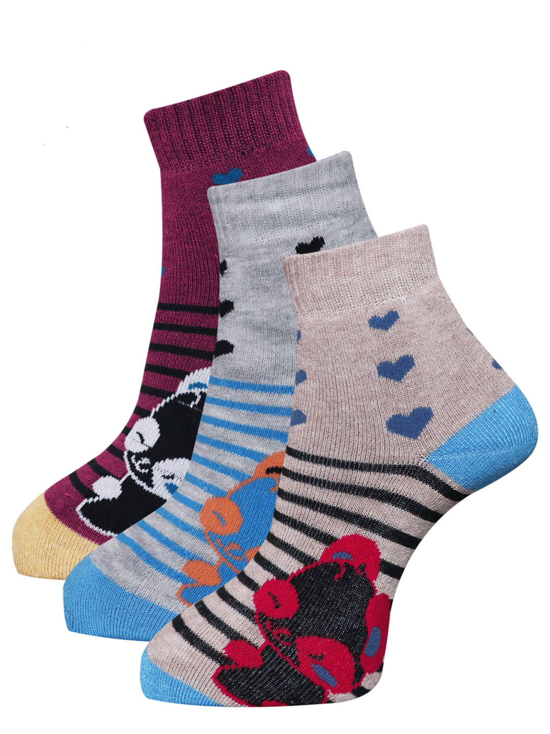 Dollar - Multicolor Cotton Women's Ankle Length Socks ( Pack of 3 ) - Socks | Buy online on ZillyBuy