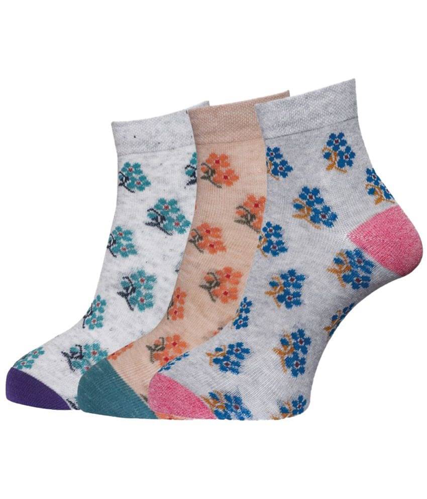 Dollar - Multicolor Cotton Women's Ankle Length Socks ( Pack of 3 ) Dollar - Multicolor Cotton Women's Ankle Length Socks ( Pack of 3 )
