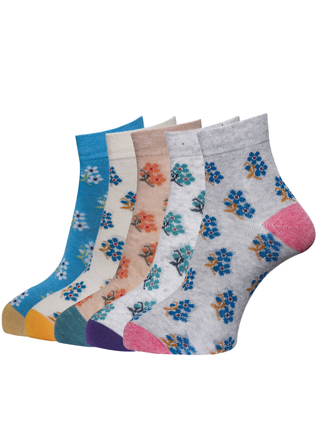 Dollar - Multicolor Cotton Women's Ankle Length Socks ( Pack of 5 ) - Socks | Buy online on ZillyBuy