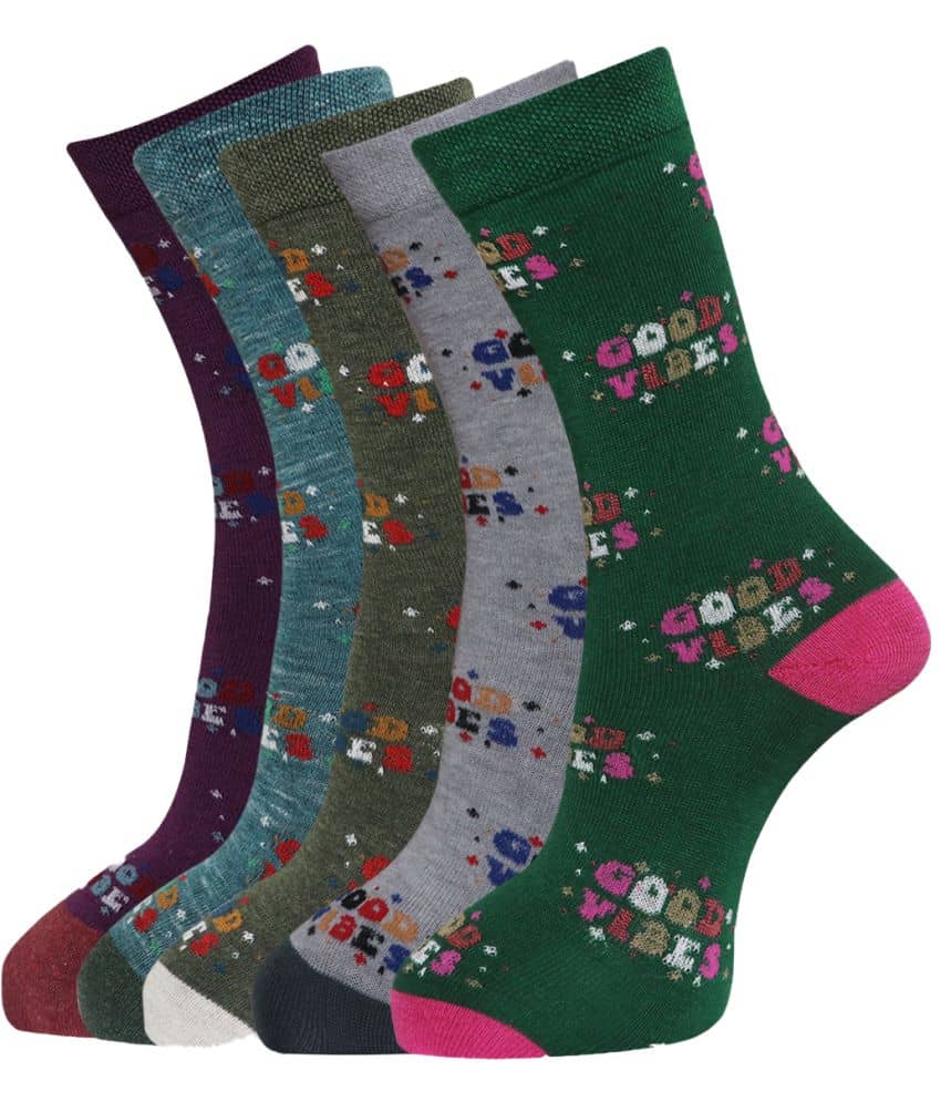 Dollar - Multicolor Cotton Women's Mid Length Socks ( Pack of 5 ) - Socks | Buy online on ZillyBuy