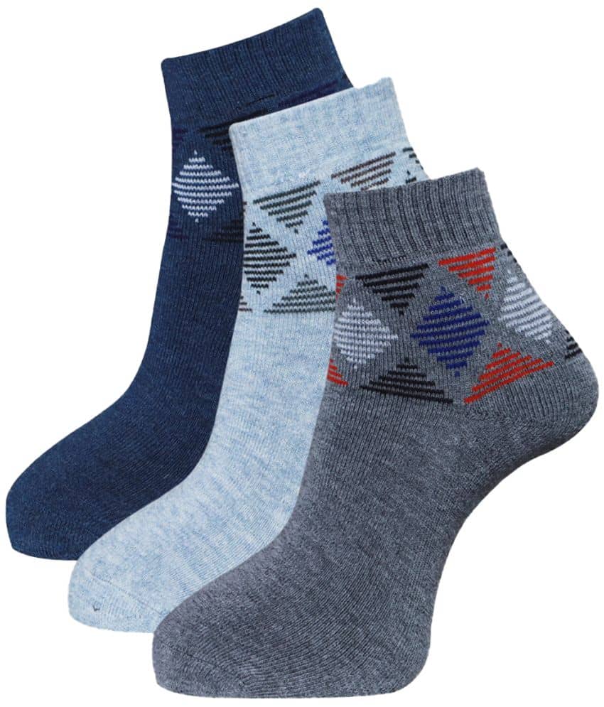 Dollar - Woollen Men's Self Design Multicolor Ankle Length Socks ( Pack of 3 ) - Socks | Buy online on ZillyBuy