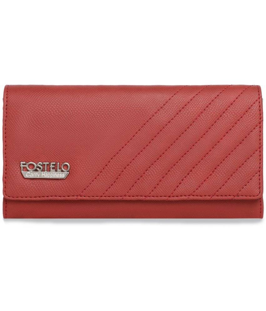     			Fostelo - Red Faux Leather Purse