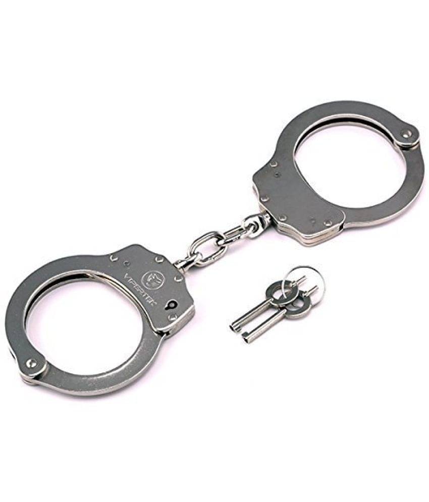 Kaku Fancy Dresses Hand Cuffs for Kids Cop Sheriff Officer Handcuff Toy Role Play Costume Accessories Metal Fur Handcuffs Hathkadi Toy - Silver (Pack of 1) Kaku Fancy Dresses Hand Cuffs for Kids Cop Sheriff Officer Handcuff Toy Role Play Costume Accessories Metal Fur Handcuffs Hathkadi Toy - Silver (Pack of 1)