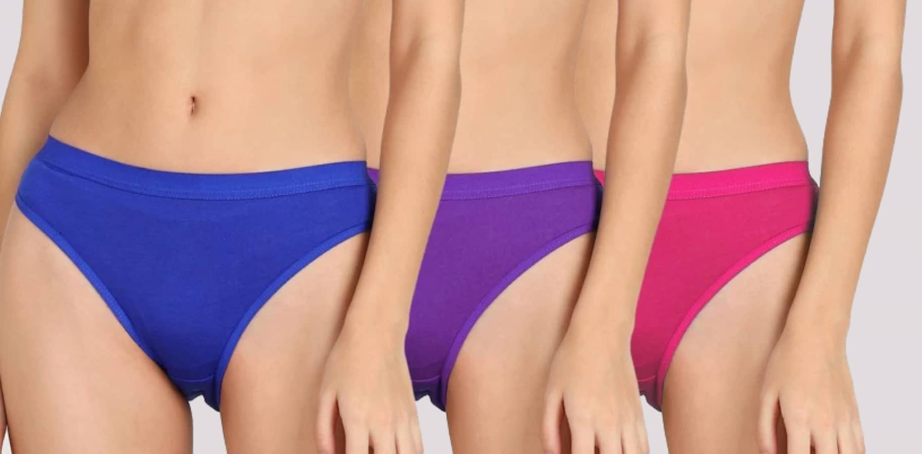 Kiran Enterprises Pack of 3 Cotton Solid Women's Briefs ( Multicolor )