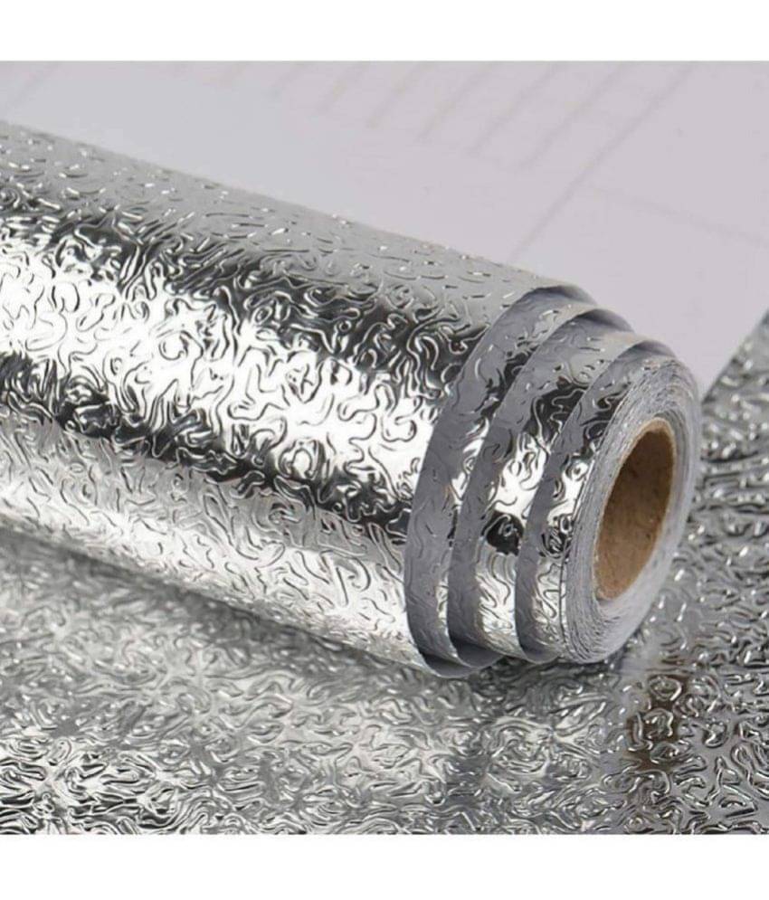     			Geeo Silver Foil Wallpaper 60cm x 2m (Pack of 1)