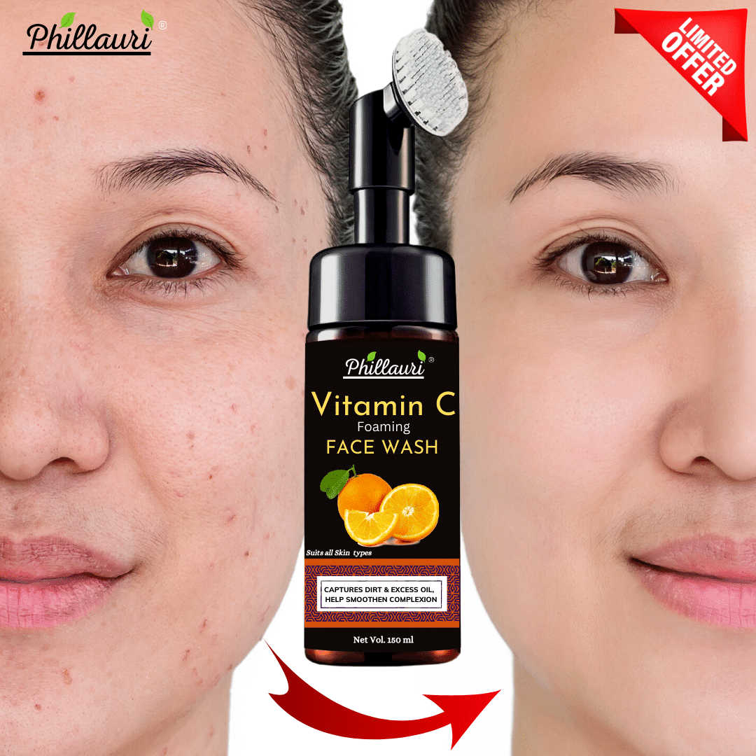     			Phillauri Brightening Vitamin C Foaming Face Wash with Built-In Face Brush - 150 ml