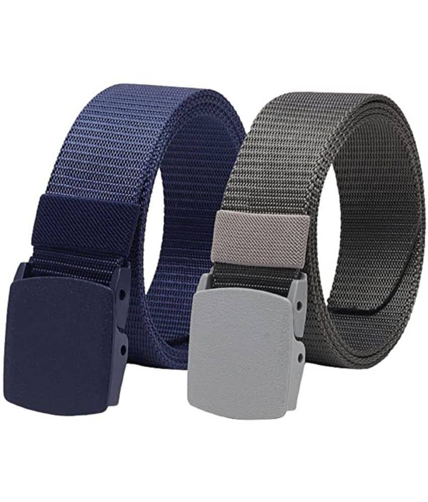 SILKSHOPPING - Multicolor Nylon Men's Casual Belt ( Pack of 2 )