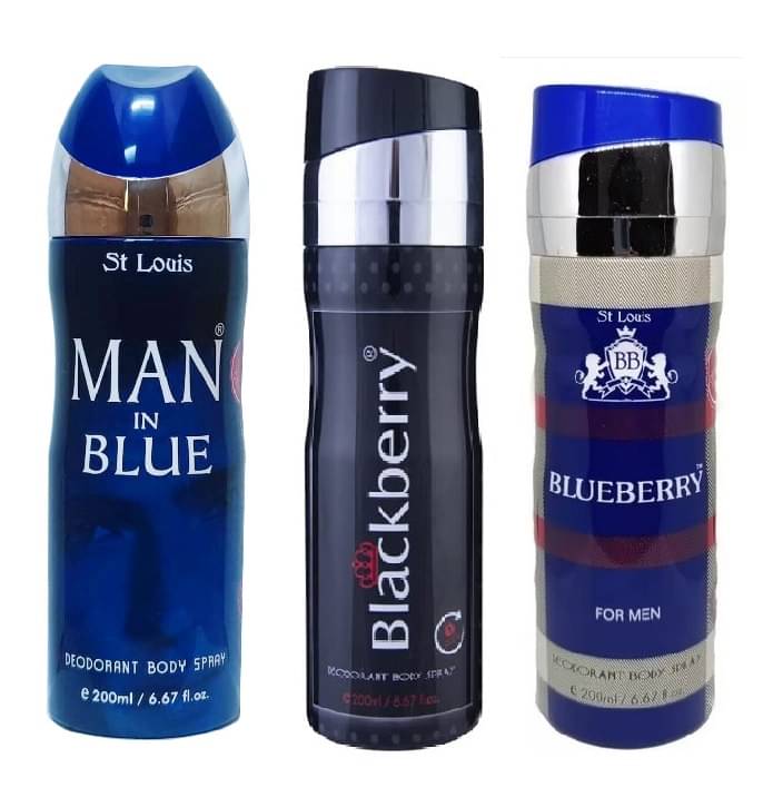 St Louis - 1 BAPPLE,1 MAN IN BLUE,1 BLUEBERRY Deodorant Spray for Men,Women 600 ml ( Pack of 3 ) St Louis - 1 BAPPLE,1 MAN IN BLUE,1 BLUEBERRY Deodorant Spray for Men,Women 600 ml ( Pack of 3 )