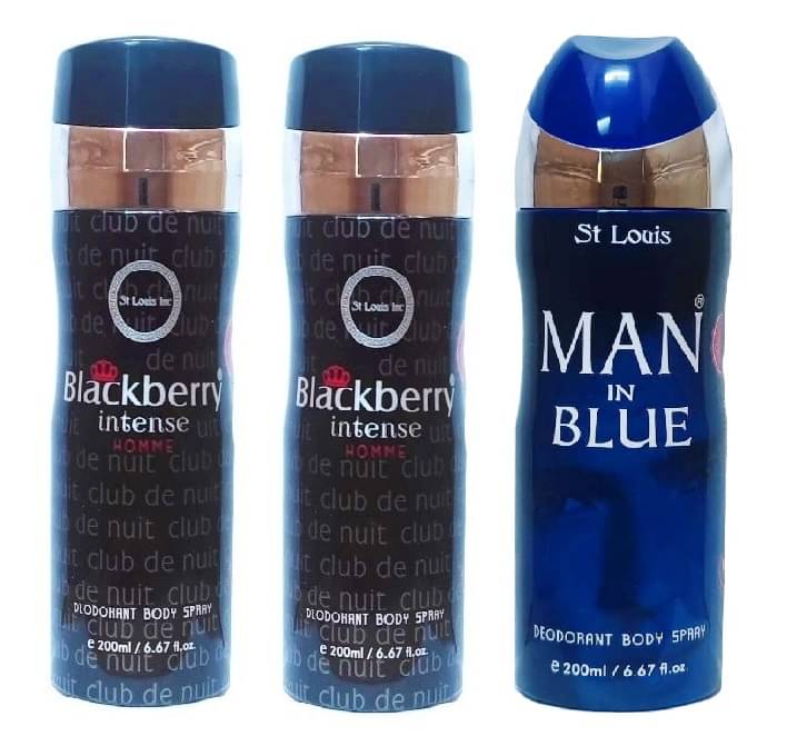     			St Louis - 2 BLACKBERRY INTENSE, 1 MAN IN BLUE Deodorant Spray for Men,Women 600 ml ( Pack of 3 )
