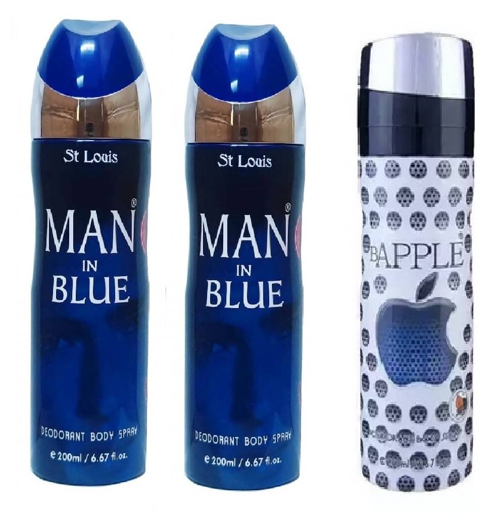     			St Louis - 2 MAN IN BLUE ,1 BAPPLE DEODORANT. Deodorant Spray for Unisex 600 ml ( Pack of 3 )