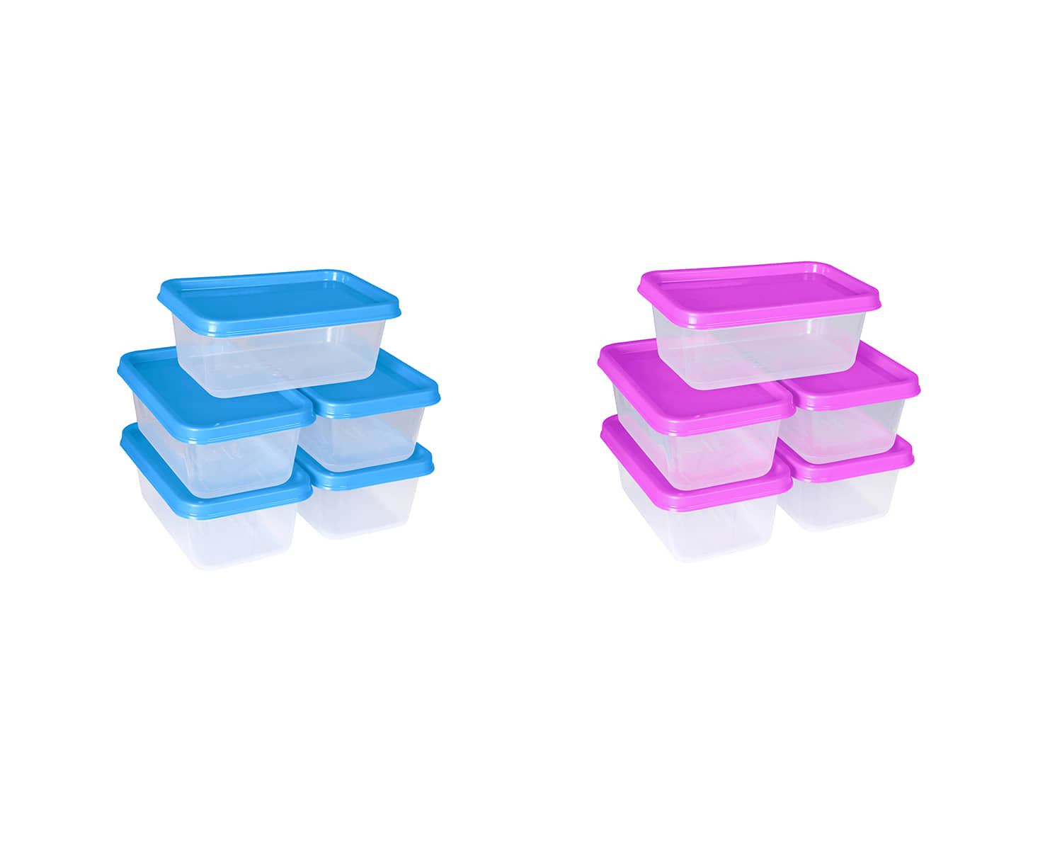 Woolco - storage container Multicolor Plastic Food Container ( Set of 6 ) - 500 ml