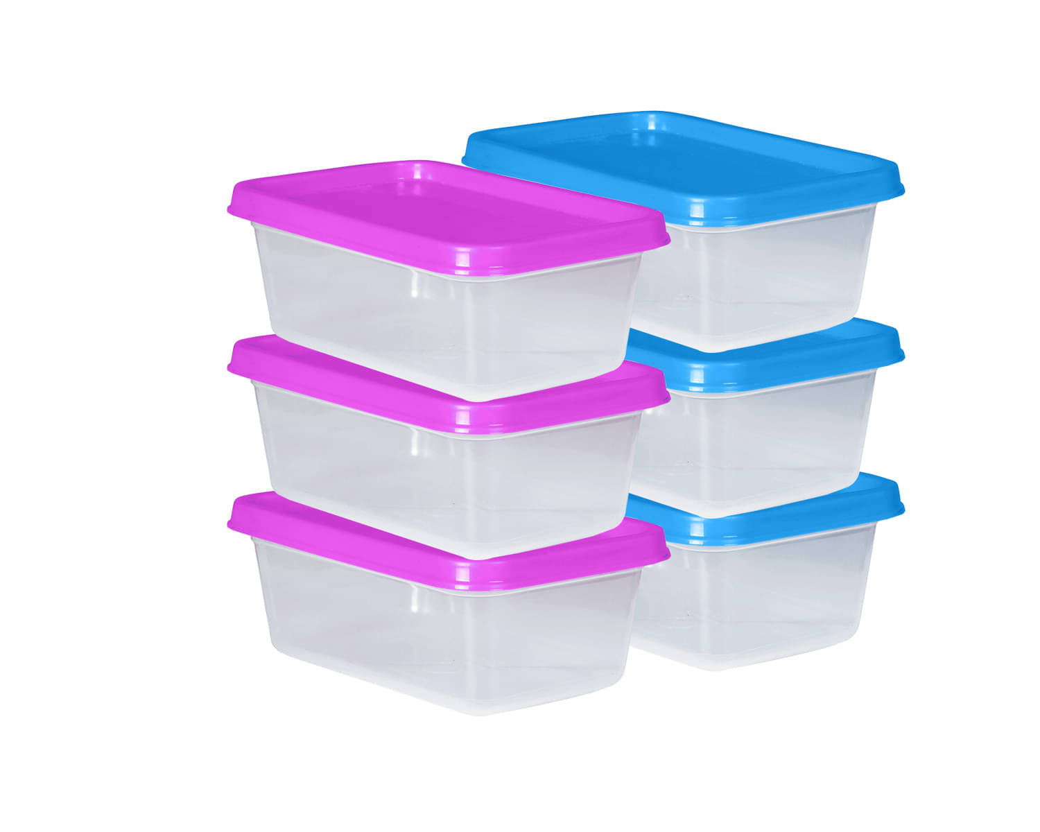     			Woolco - storage container Multicolor Plastic Food Container ( Set of 6 ) - 1000 ml