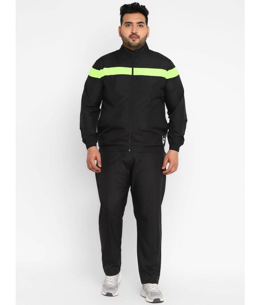     			YUUKI - Black Polyester Regular Fit Striped Men's Sports Tracksuit ( Pack of 1 )