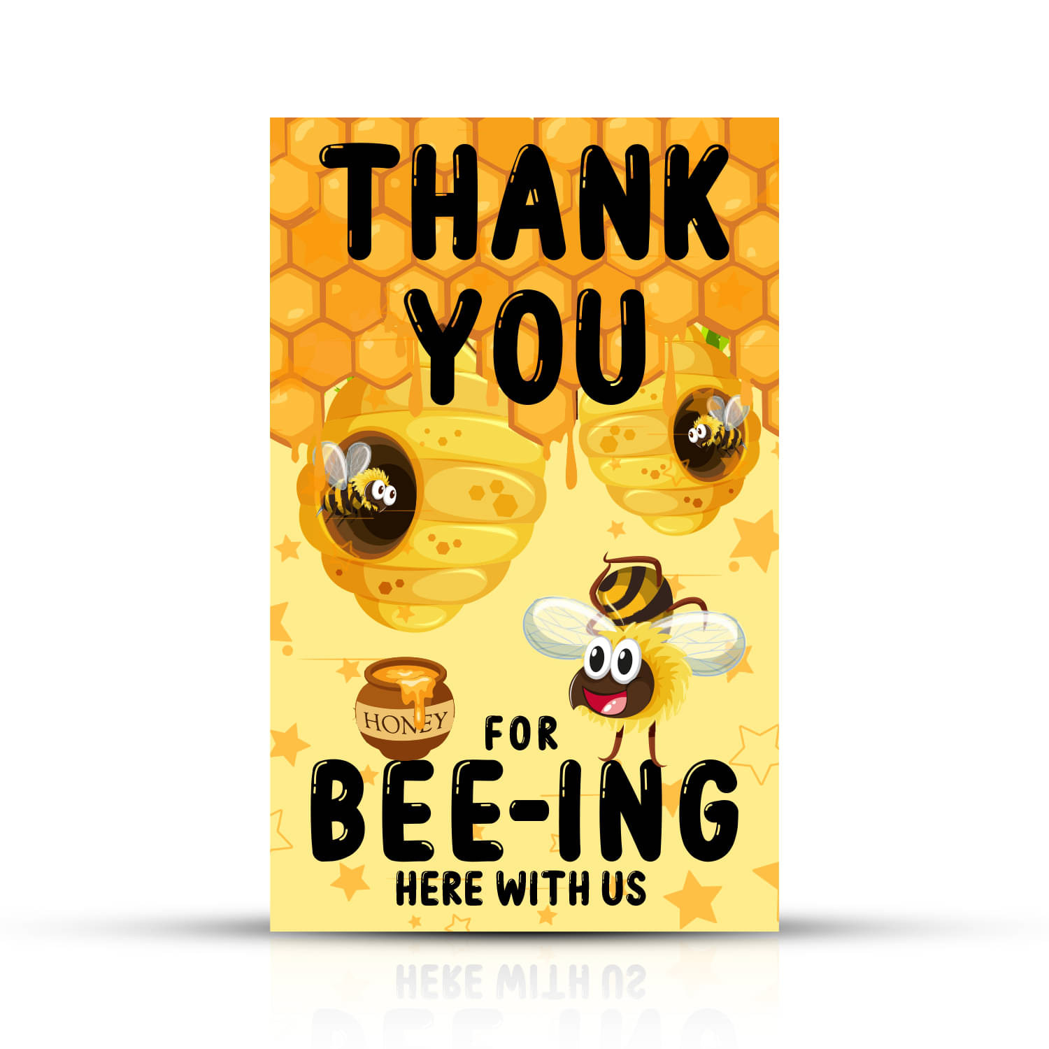     			Zyozi Honey Bee Thank You for Bee-ing Here with Us Tags for Birthday, Honey Bee Thank You Label Tags for Birthday, Bridal Shower, Wedding, Baby Shower, Graduation, Thanksgiving Favor (Pack of 50)