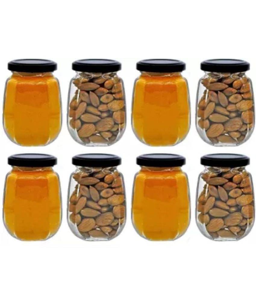     			skwaion - Black Glass Spice Container ( Set of 6 ) - 250 ml