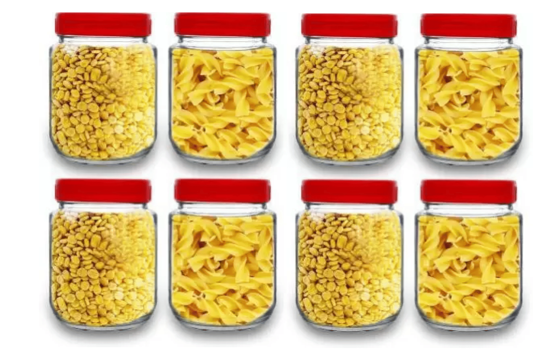     			skwaion - Red Glass Spice Container ( Set of 8 ) - 750 ml