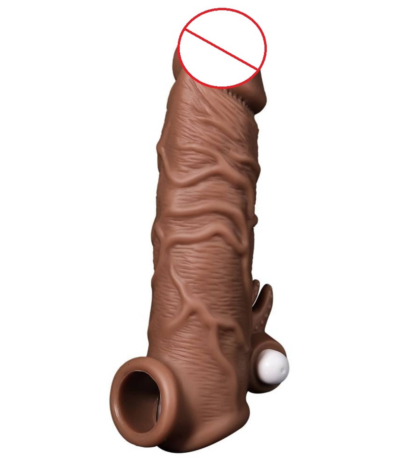 6.5 Inch Jumbo Head Condoom Double Hole Vibrating Penis Sleeve For Men By Kamahouse