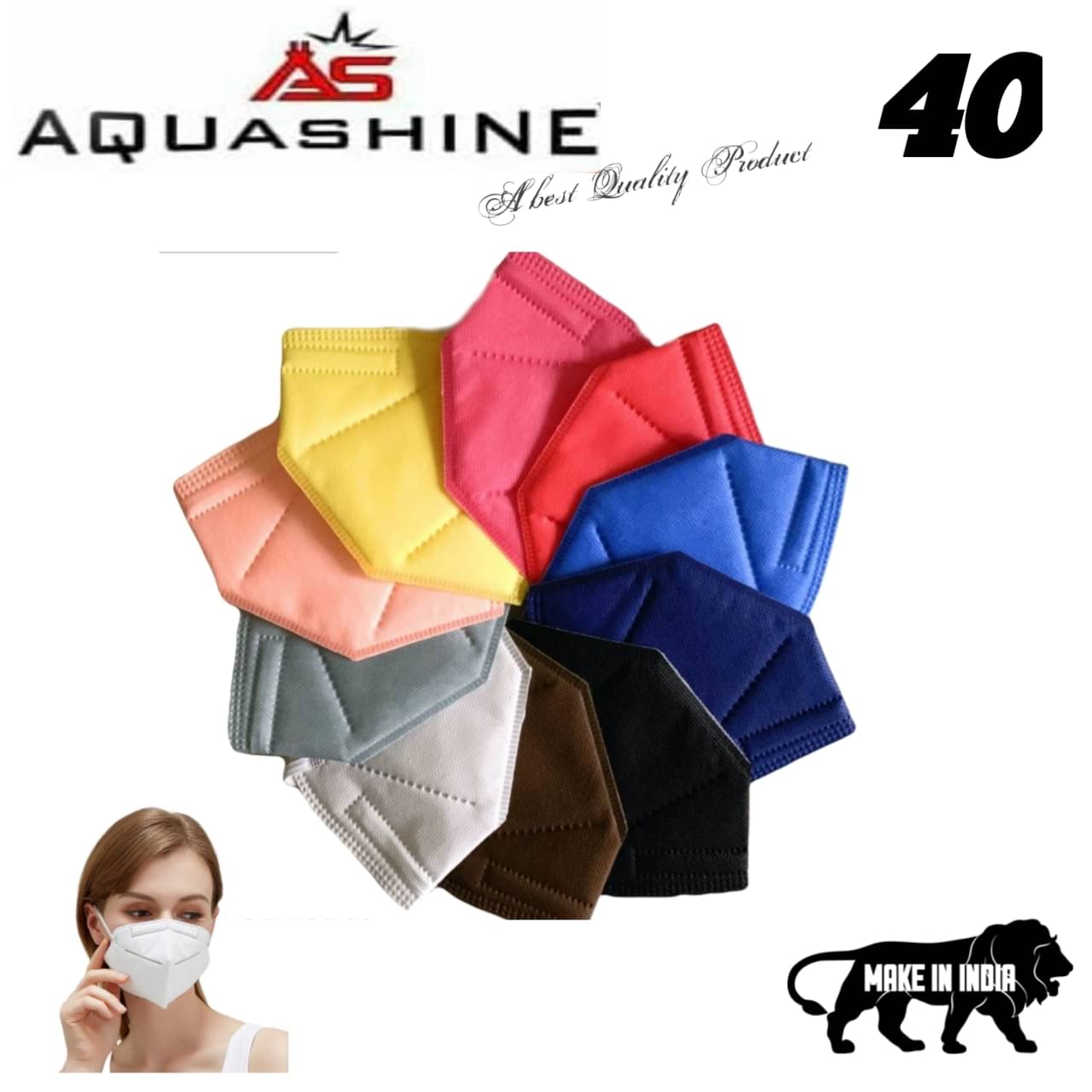     			AQUASHINE N95 Face mask multi color N95 Mask