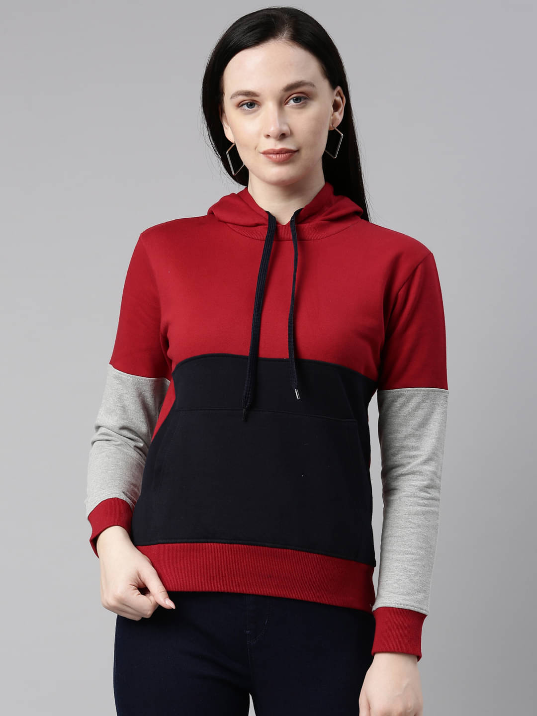 BAILEY SELLS Cotton Maroon Hooded Sweatshirt BAILEY SELLS Cotton Maroon Hooded Sweatshirt