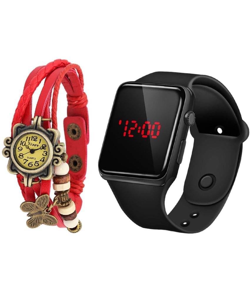     			Cosmic - Red Leather Analog Womens Watch