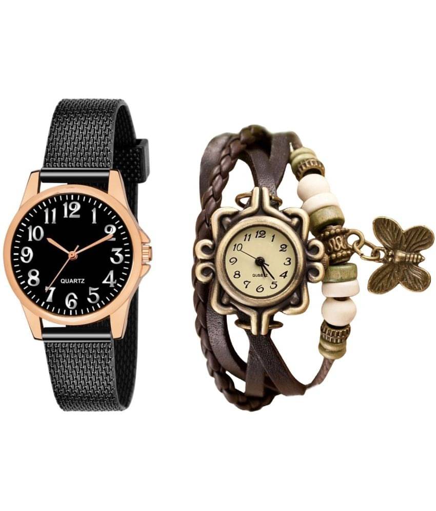     			DECLASSE - Black Leather Analog Womens Watch