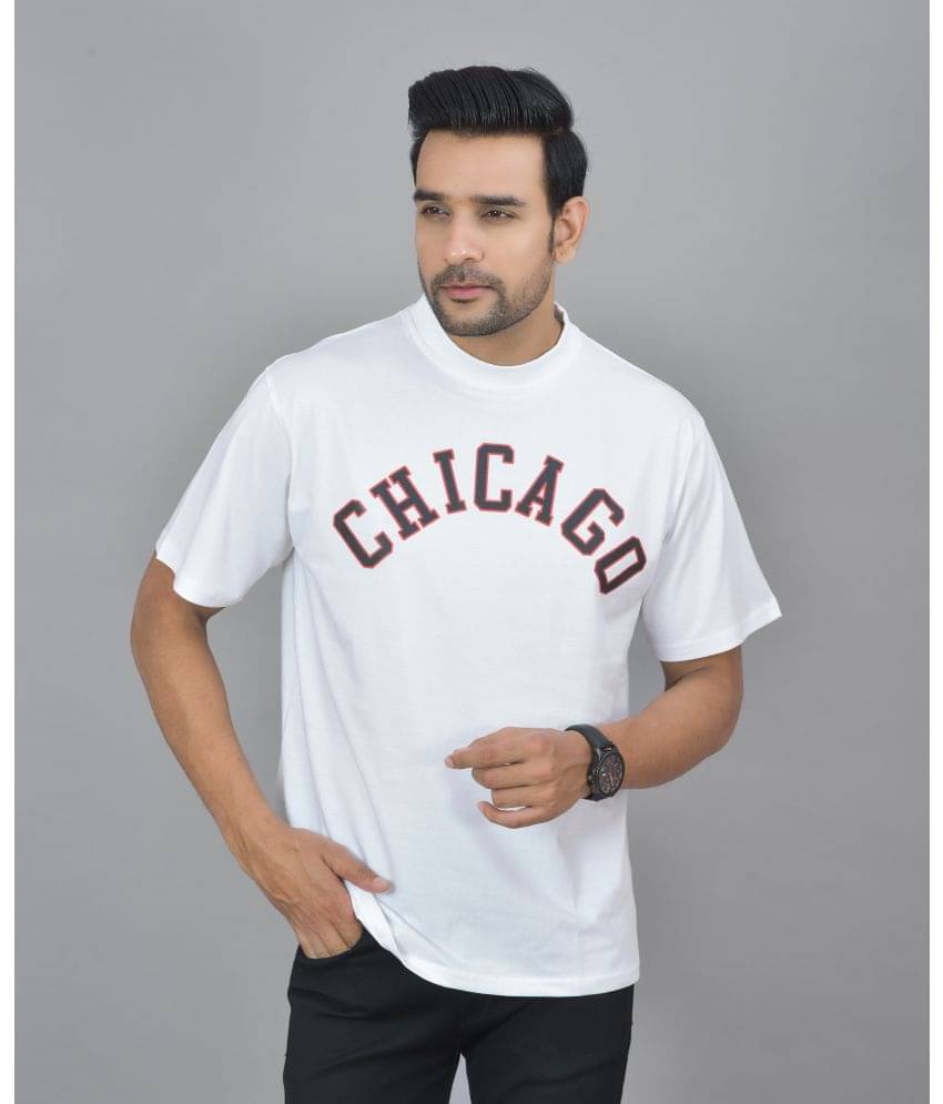     			DRIP STREET Pack of 1 Cotton Oversized Fit Men's T-Shirt ( White )