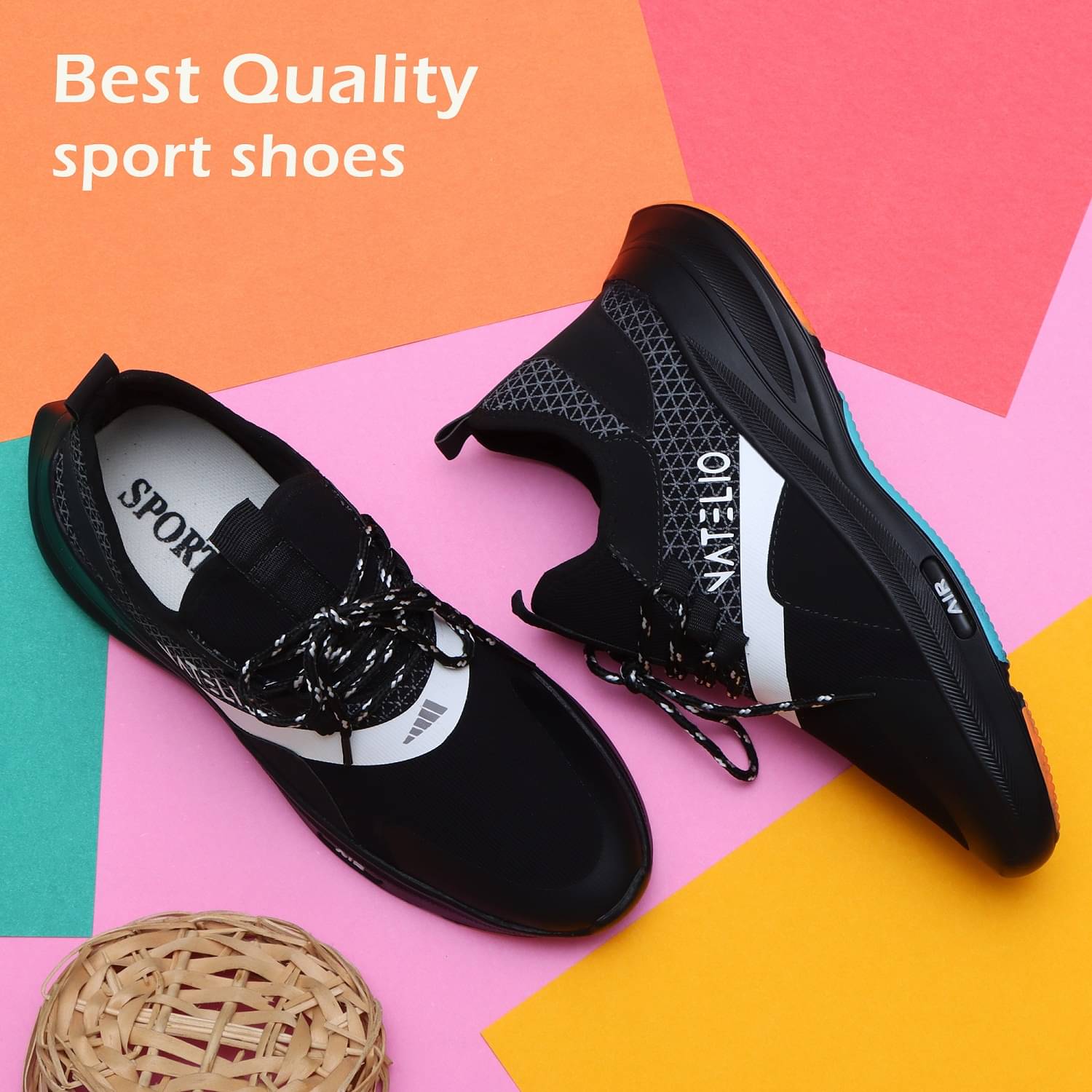     			Figor Stylish/Running Shoes - Black Men's Sneakers
