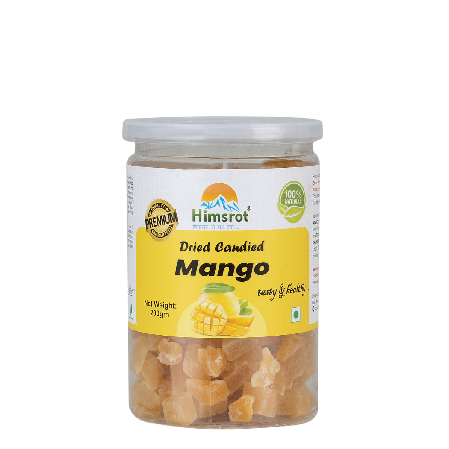     			Himsrot Dried Premium Mango Slices From Himalayas| 100% Natural Dry Fruit | Mango Candy | Mango Dry Fruit - 200 gms Resealable Jar