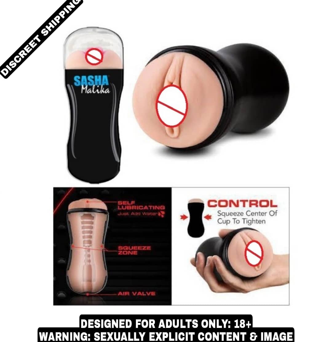 KAMAHOUSE SASHA MALE POCKET PUSSY MASTURBATOR CUP WITH FREE LUBE-U.S.A