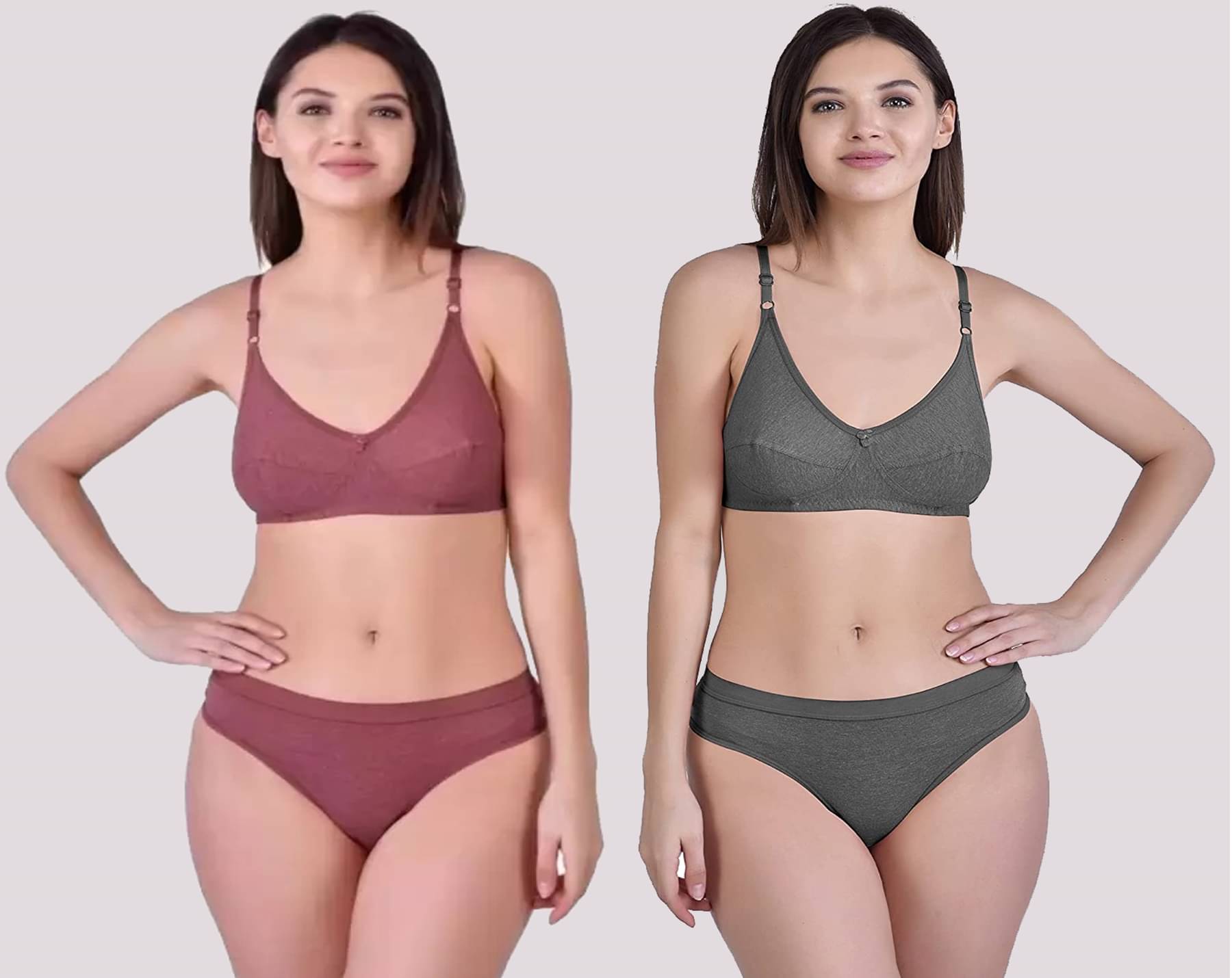     			Kiran Enterprises Pack of 2 Cotton Women's Bra & Panty Set ( Multicolor )