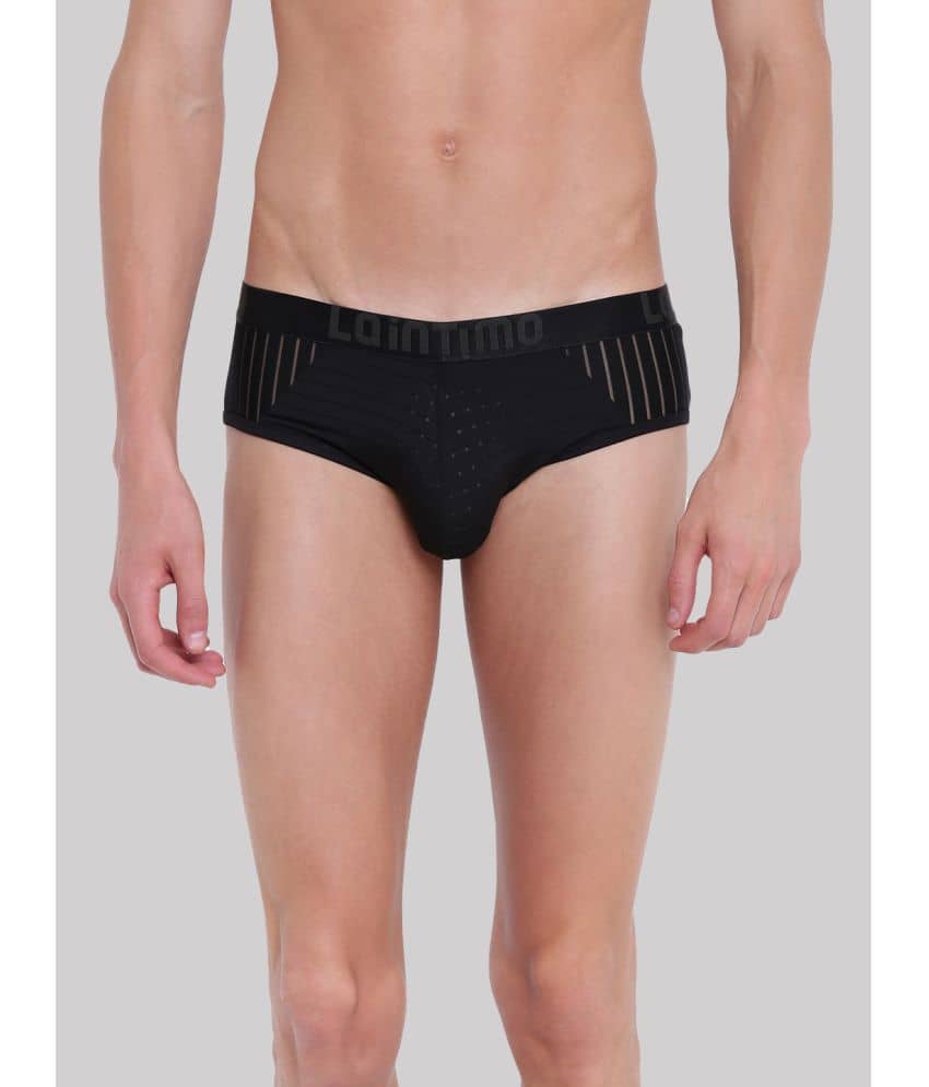 La Intimo Pack of 1 Polyester Briefs For Men's ( Black )