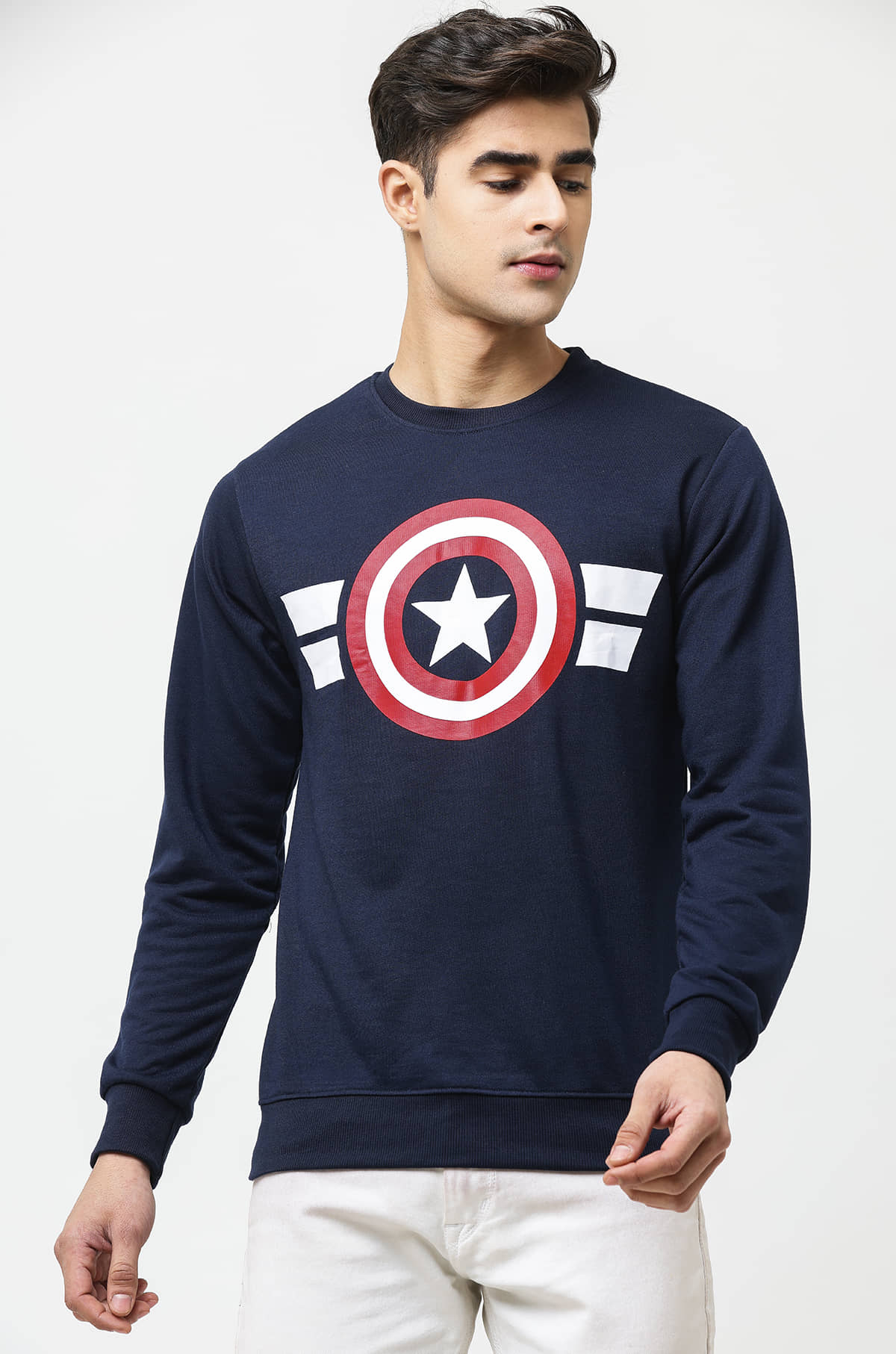 Leotude - Navy Blue Fleece Regular Fit Men's Sweatshirt ( Pack of 1 )
