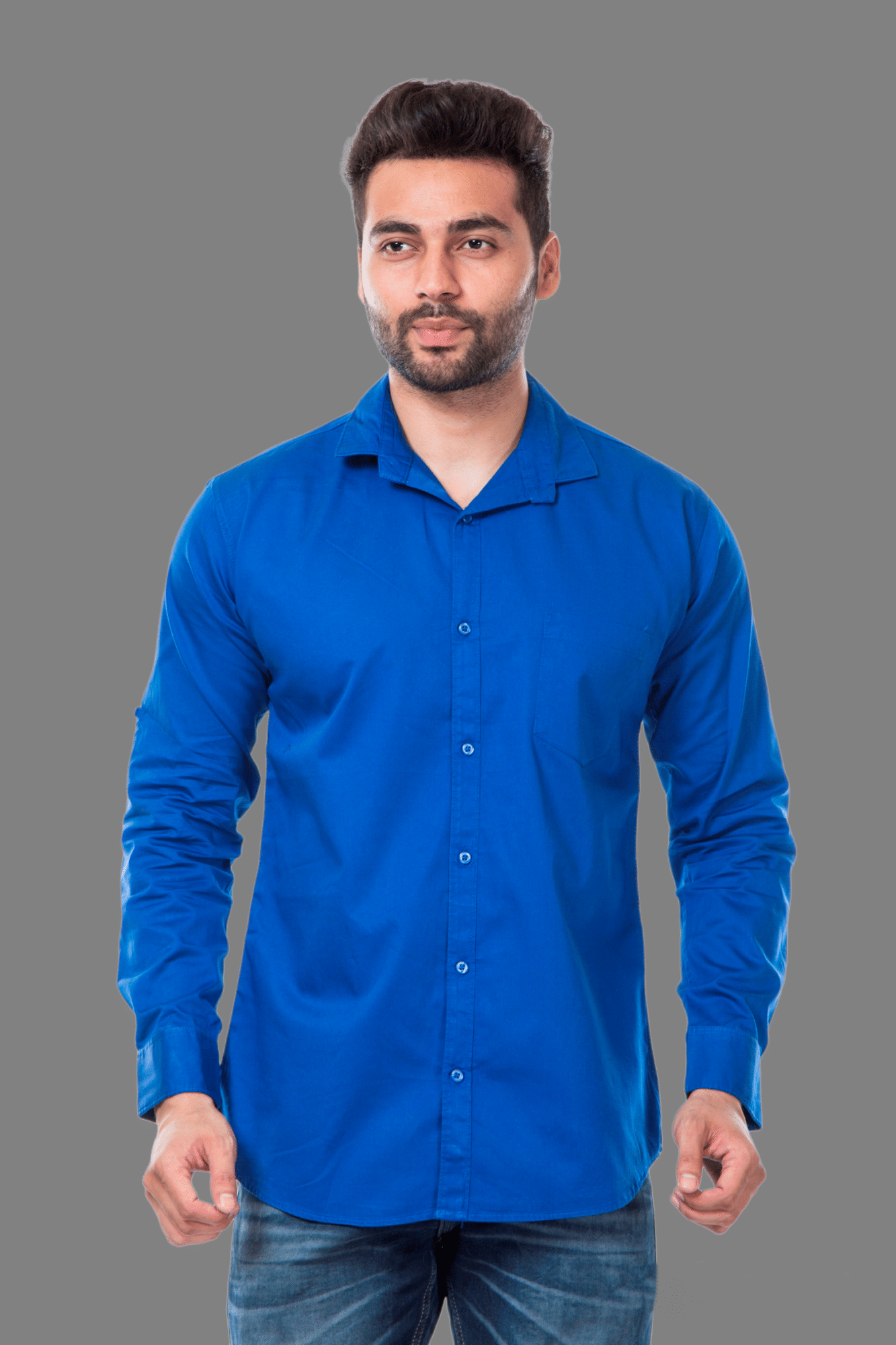 MOUDLIN - Blue Cotton Blend Slim Fit Men's Casual Shirt ( Pack of 1 )