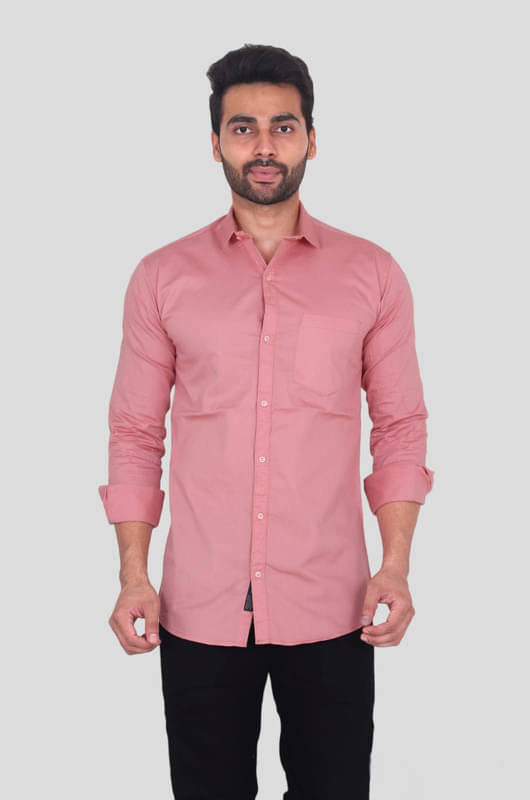     			MOUDLIN - Pink Cotton Blend Slim Fit Men's Casual Shirt ( Pack of 1 )
