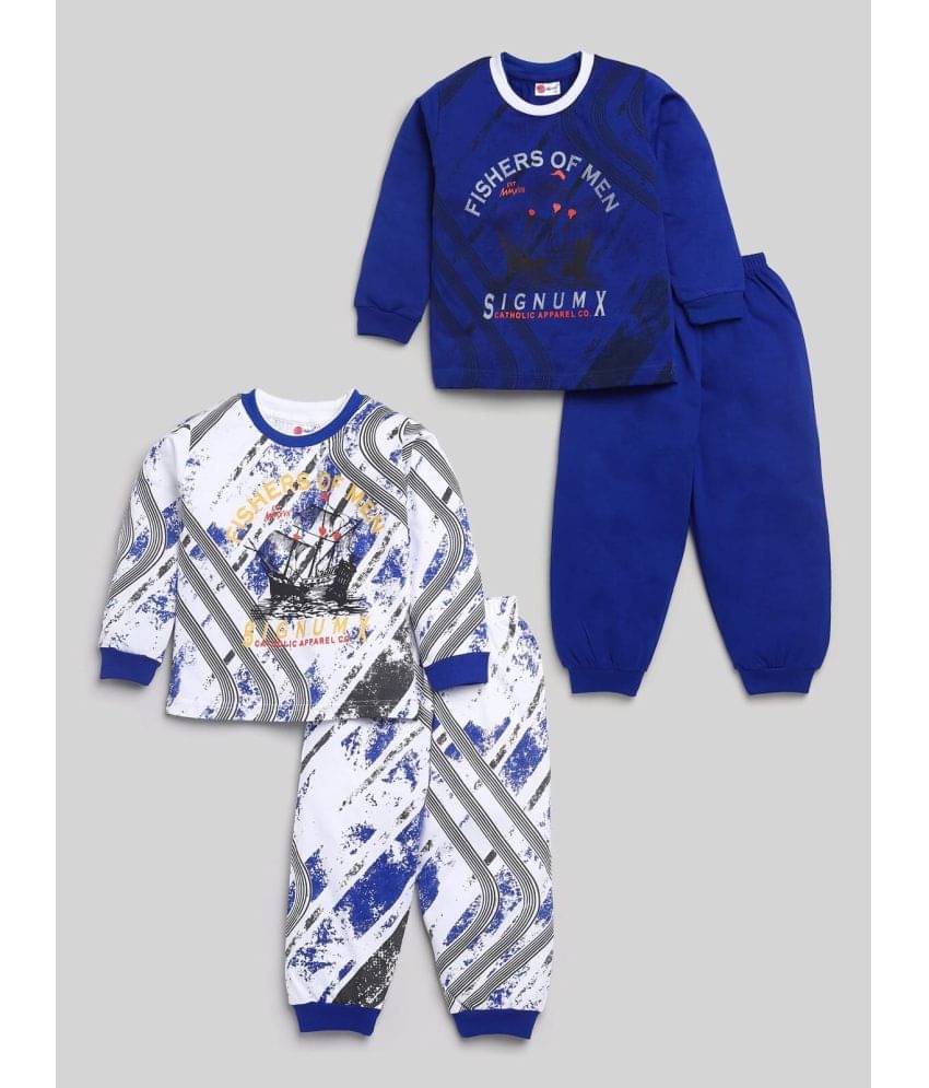 Mars Infiniti Pack of 2 Boys Cotton Blend T-Shirt & Trackpants Set ( Blue ) Mars Infiniti Pack of 2 Boys Cotton Blend T-Shirt & Trackpants Set ( Blue )