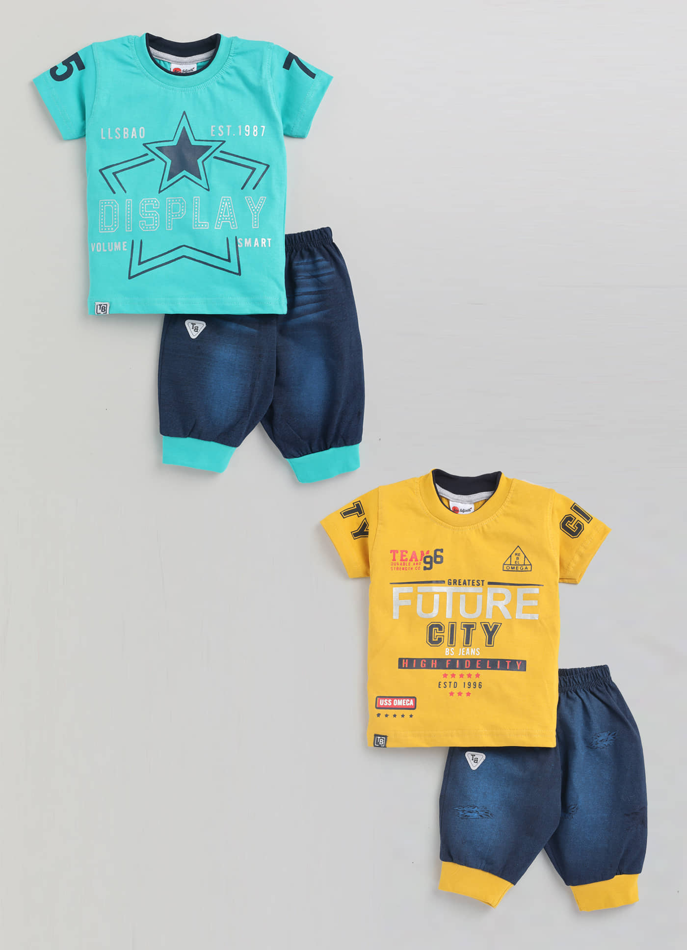 Mars Infiniti Pack of 2 Unisex for Baby Cotton T-Shirt & Trouser ( Mustard )