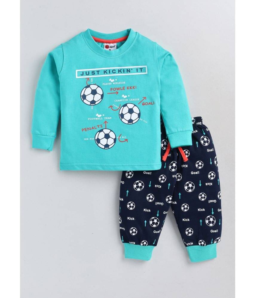     			Mars Infiniti Pack of 1 Boys Cotton Blend T-Shirt & Trackpants Set ( Turquoise )