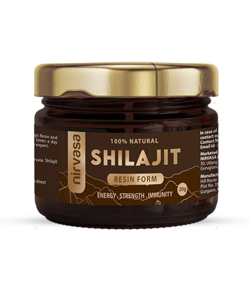 Nirvasa Shilajit Resin, Performance, Vigour and Vitality for men, enriched with Pure Shilajit, Vegan, Ayurvedic Classical Product (1 X 20g) Nirvasa Shilajit Resin, Performance, Vigour and Vitality for men, enriched with Pure Shilajit, Vegan, Ayurvedic Classical Product (1 X 20g)