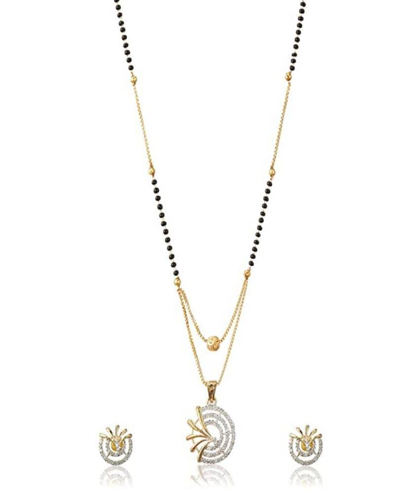 PUJVI - Golden Mangalsutra Set ( Pack of 1 )